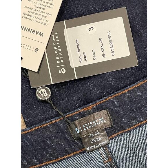 Bright And Beautiful Bijou Rainbow Jeans 16W - Picture 11 of 12